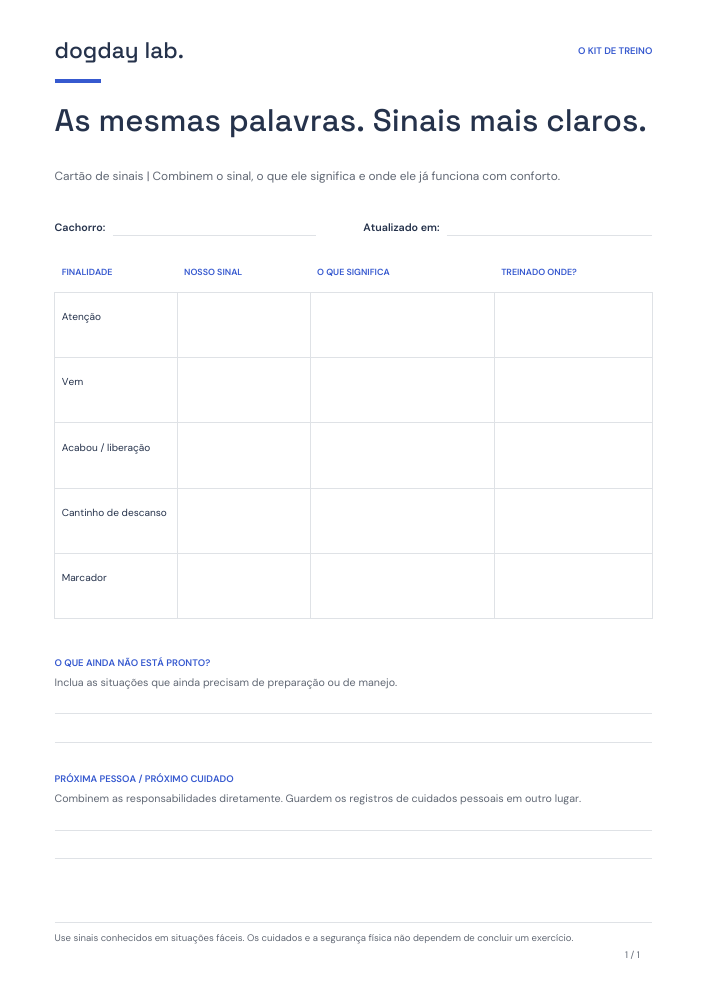 Prévia do cartão de sinais para imprimir