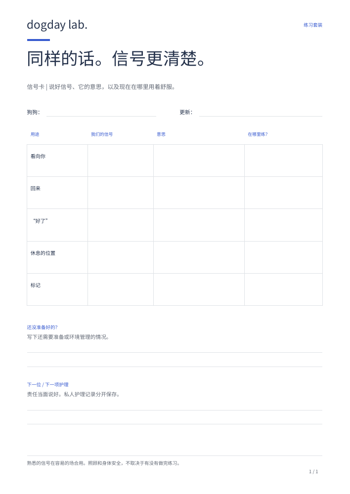 信号卡打印页的预览